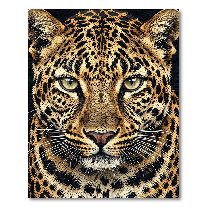 Golden Leopard Realistic Animal Close-up Rug