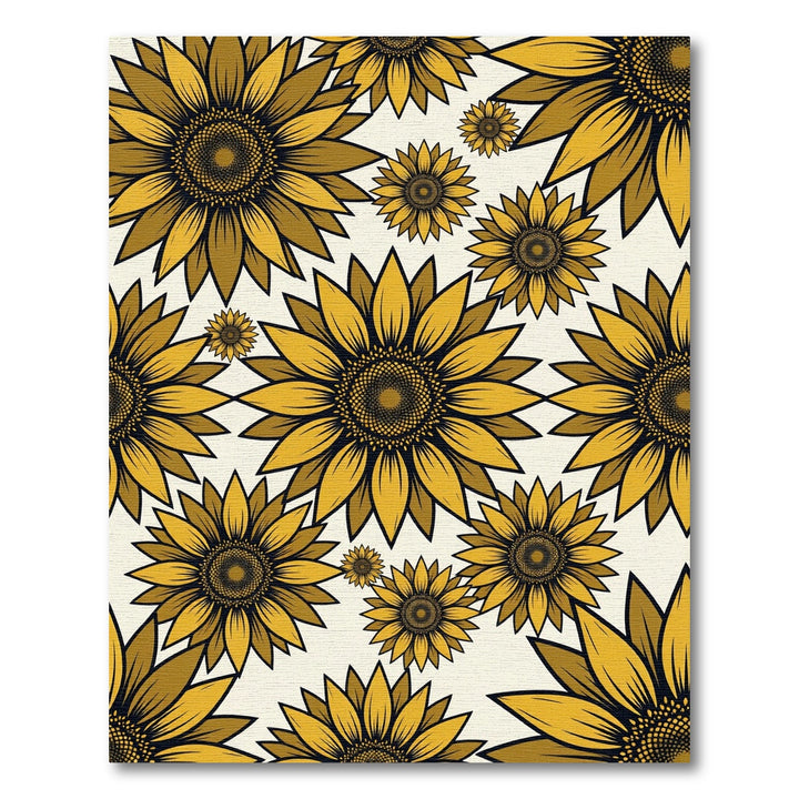 Yellow Golden Sunflower Garden Rug