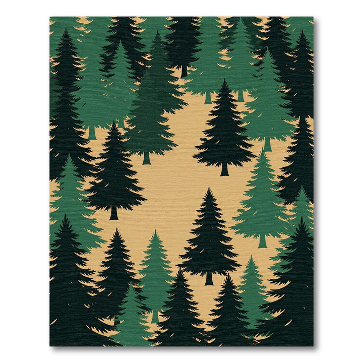 Forest Evergreen Trees Silhouette Rug