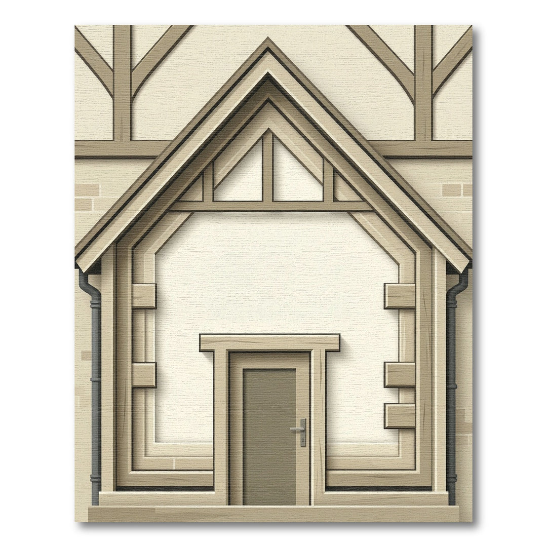 Tudor Timber Framed House Entrance Rug