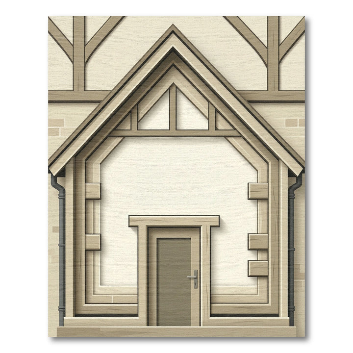 Tudor Timber Framed House Entrance Rug