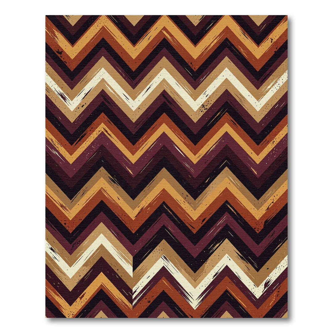 Bohemian Earth Tone Chevron Rug