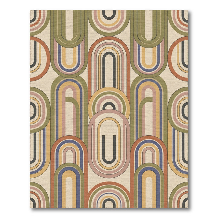 Retro Rainbow Arch Mid Century Modern Rug