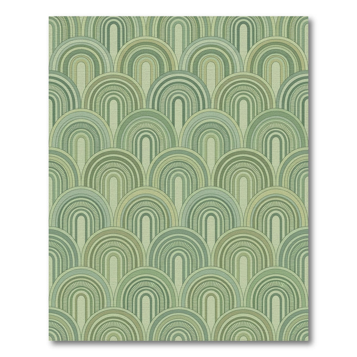 Emerald Green Art Deco Arches Rug