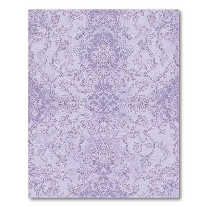 Lavender Floral Vine Damask Rug