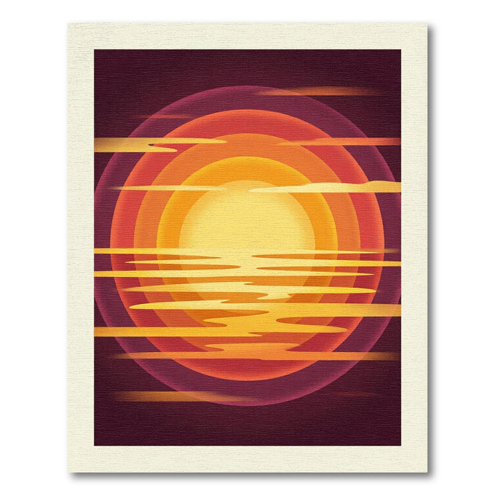 Crimson Orange Sun Sunset Layers Rug