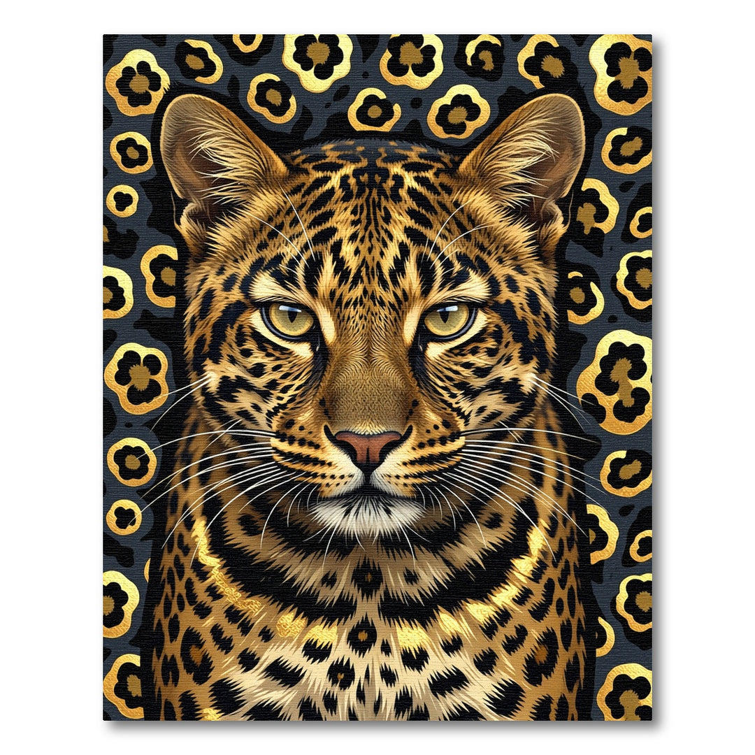 Golden Leopard Spots Background Rug