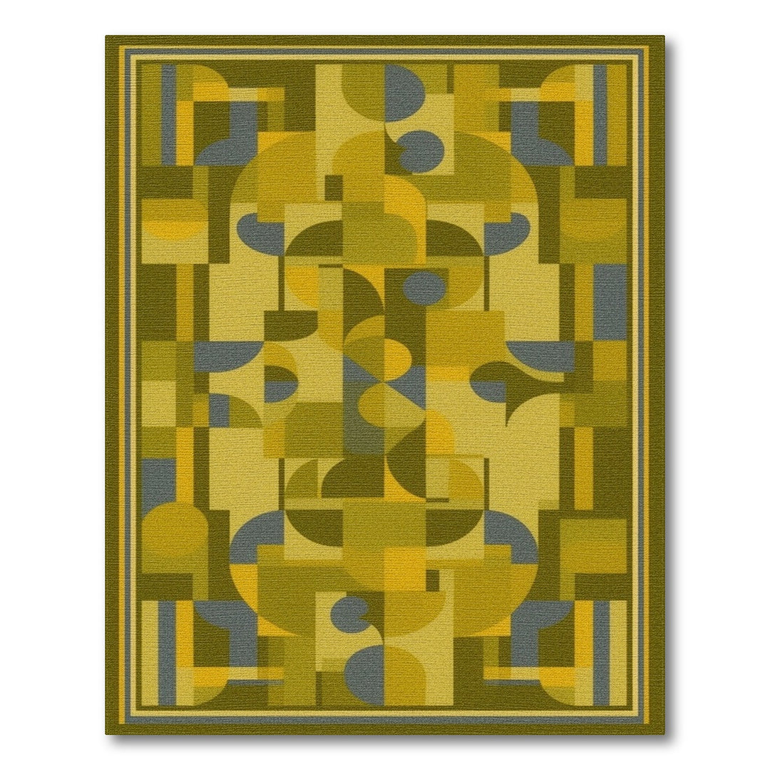 Green Geometric Area Rug
