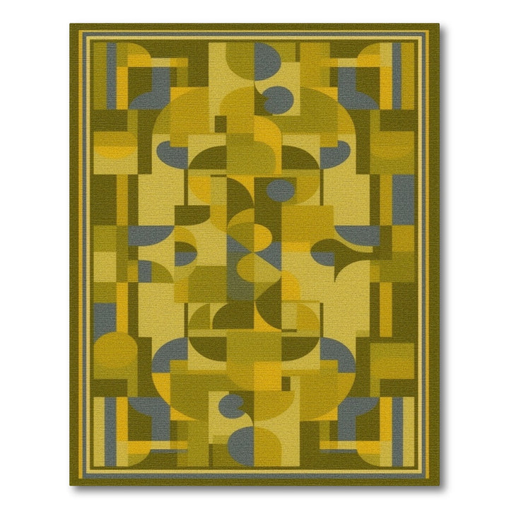 Green Geometric Area Rug