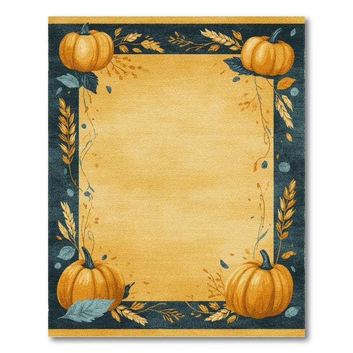 Pumpkin Harvest Yellow Area Rug