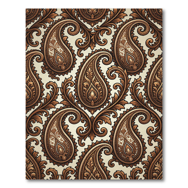 Rich Bronze Paisley Scrollwork Rug