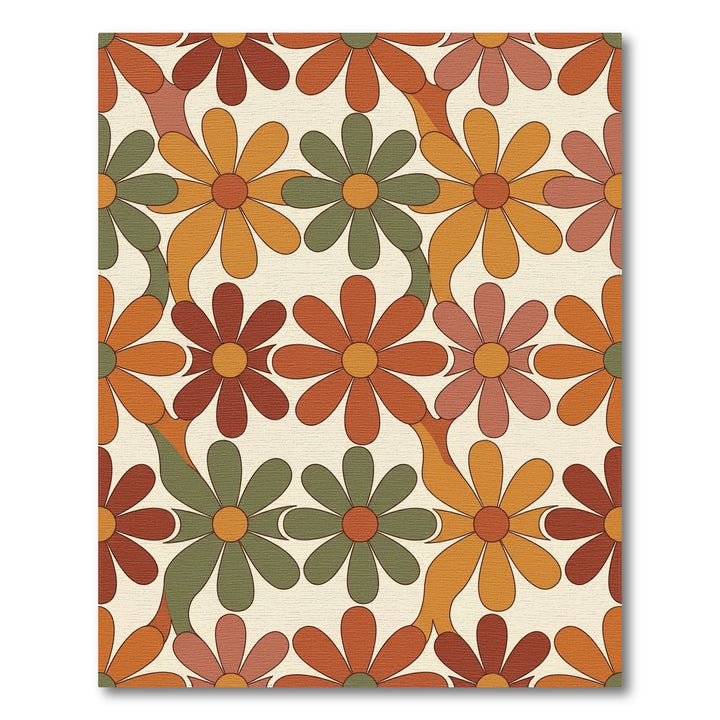Groovy Retro Floral Field Rug