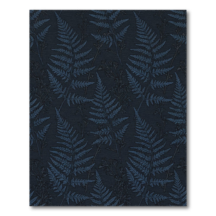 Deep Blue Fern Forest Botanical Rug