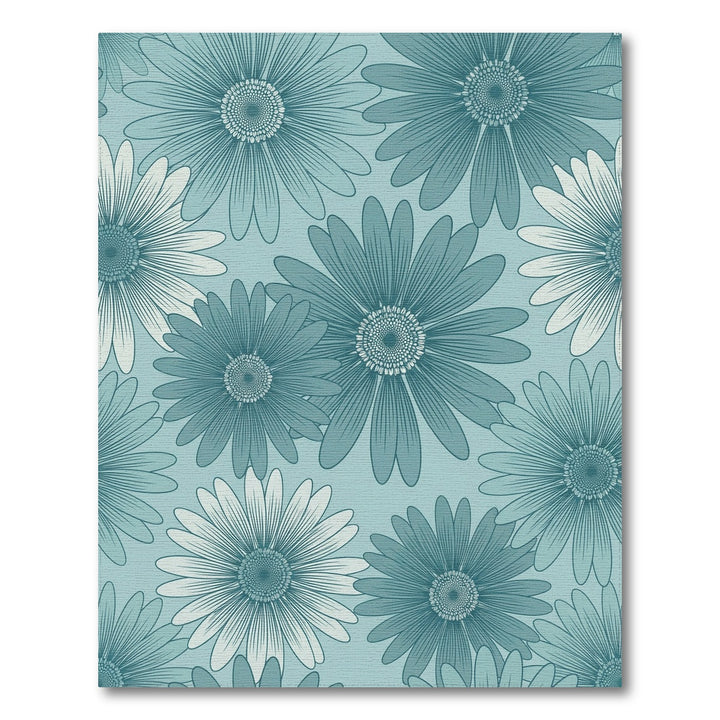 Teal Daisy Garden Arrangement Rug