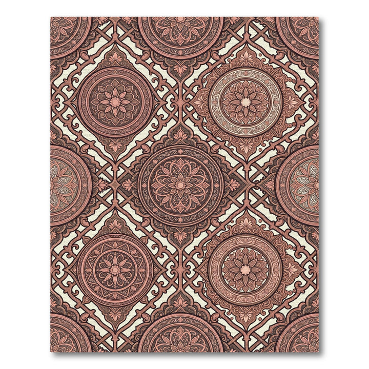 Rose Gold Medallion Lattice Overlay Rug