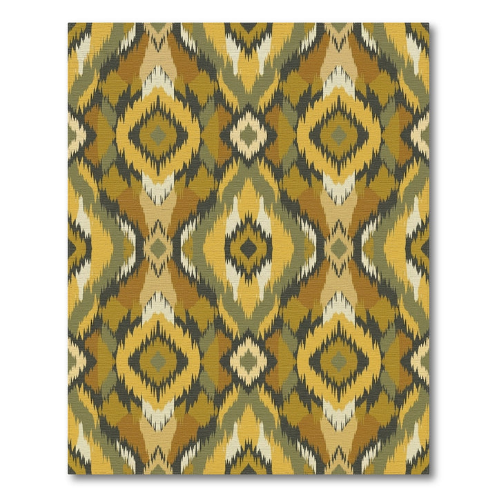 Earthy Ochre Diamond Tribal Rug