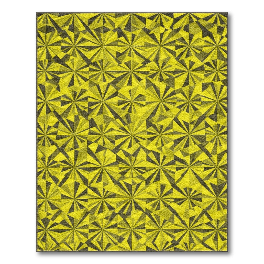 Yellow Geometric Burst Area Rug