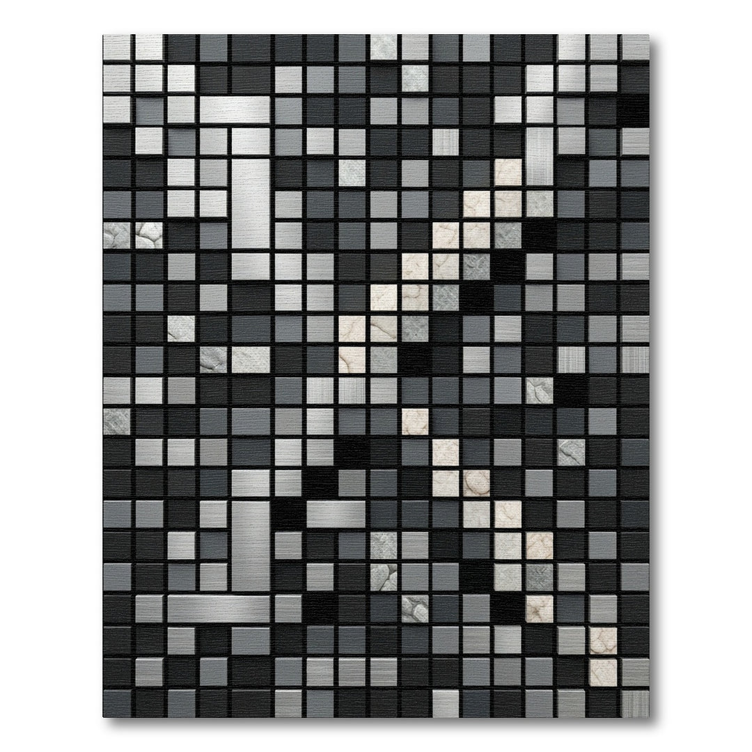 Monochromatic Textured Tile Rug