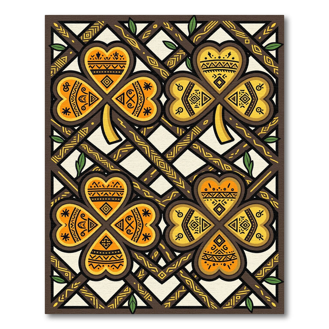 Tribal Shamrock Garden Rug