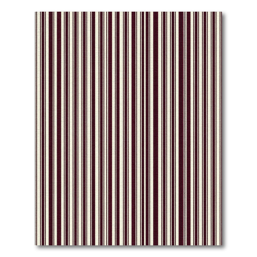 Bold Burgundy Cream Vertical Stripes Rug
