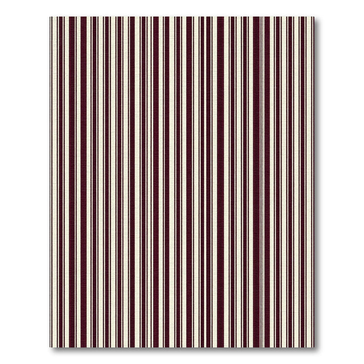 Bold Burgundy Cream Vertical Stripes Rug