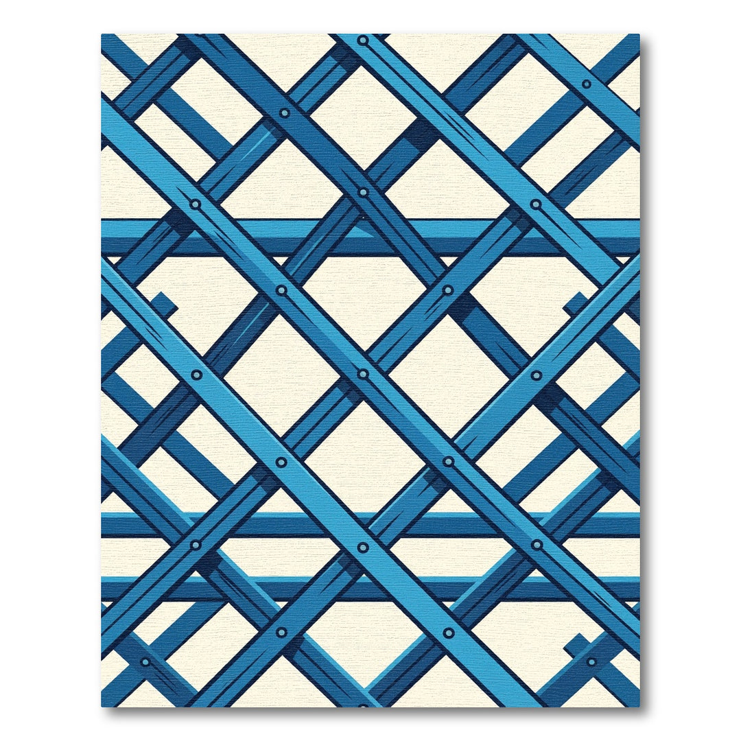 Aqua Lattice Crossing Background Rug
