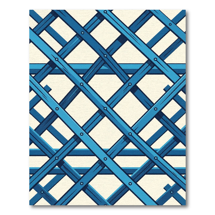 Aqua Lattice Crossing Background Rug