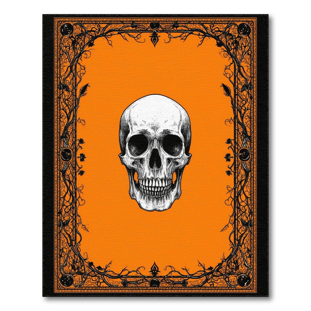 Vintage Skull Orange Area Rug