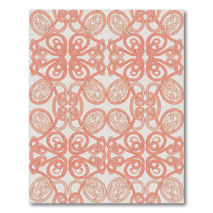 Coral Rope Knot Interlocking Medallion Rug
