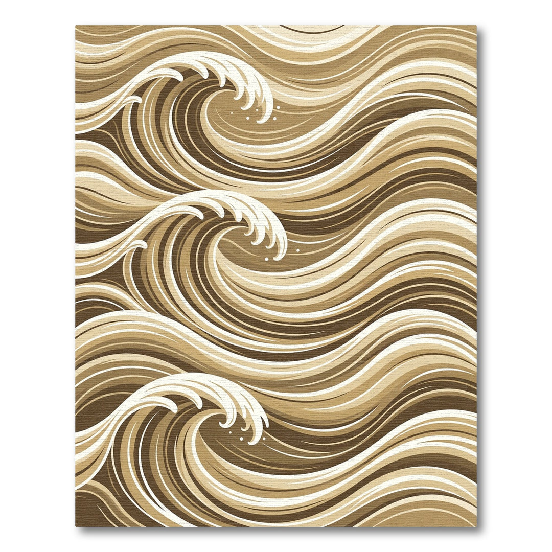Brown And Cream Wave Rug