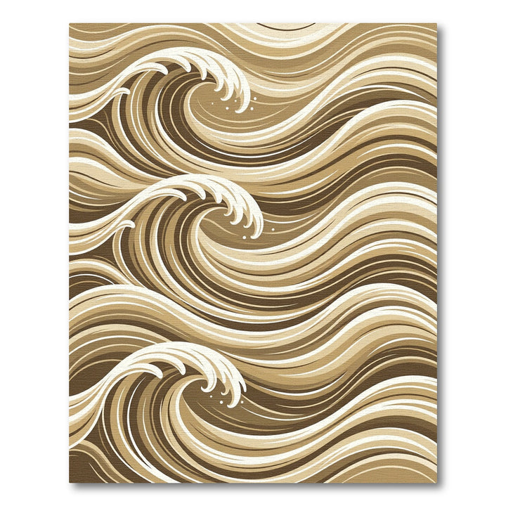 Brown And Cream Wave Rug