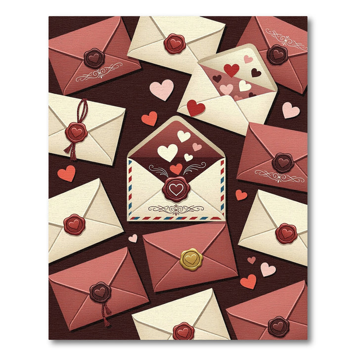 Romantic Red Hearts Valentine's Letters Rug