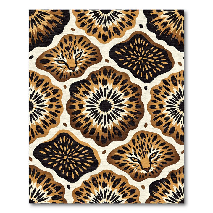 Wild Leopard Floral Sunburst Rug