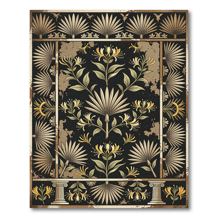 Art Nouveau Gold Honeysuckle Botanical Rug