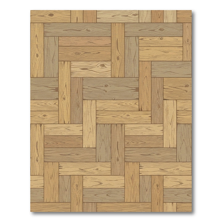 Natural Wood Grain Parquet Rug