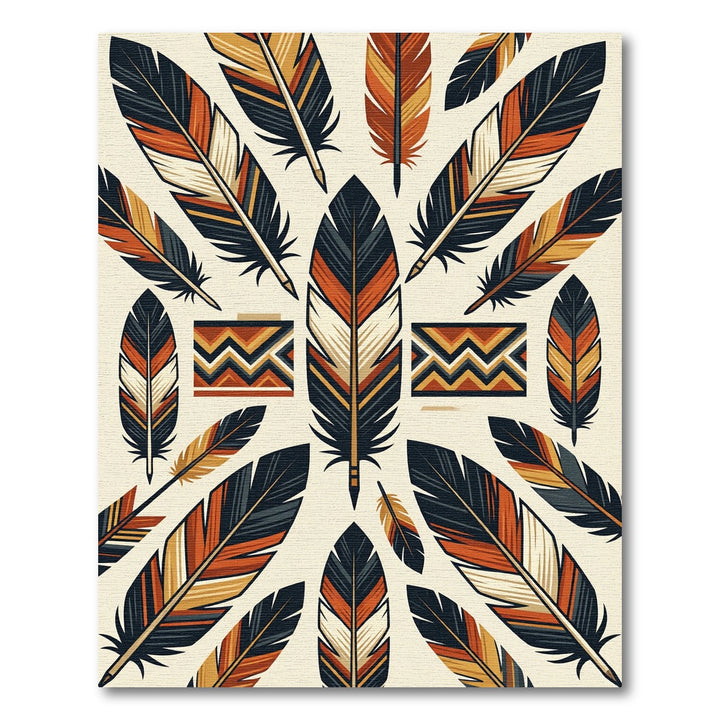 Tribal Feather Art Rug