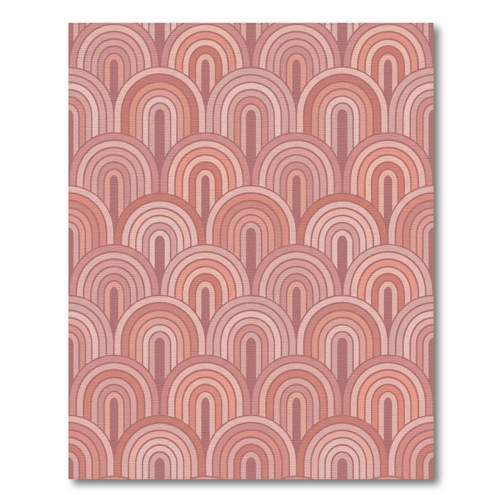 Retro Pink Rainbow Arc Rug