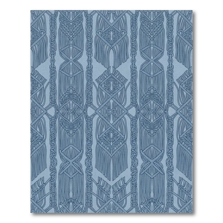 Light Blue Macrame Rope Texture Rug