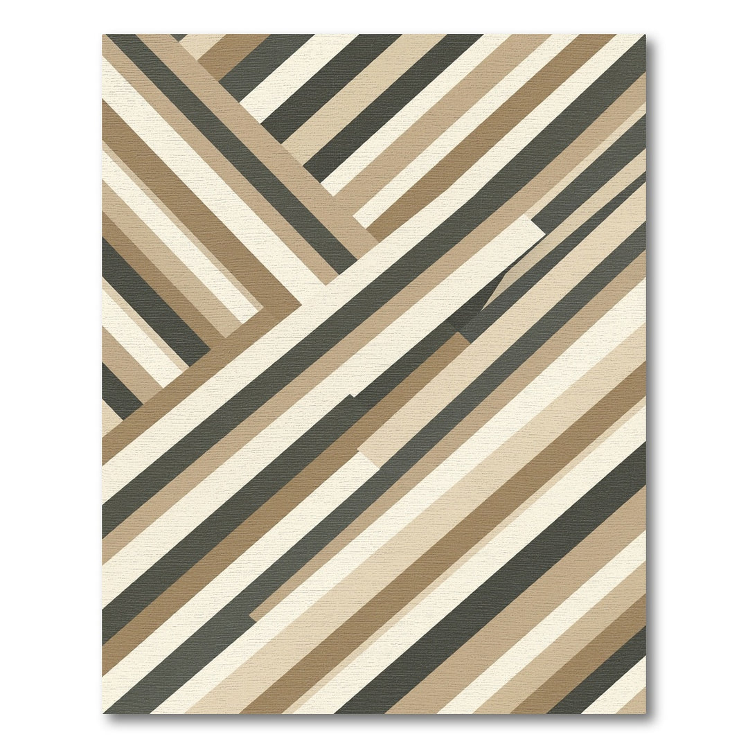 Earthy Diagonal Stripe Geometric Rug