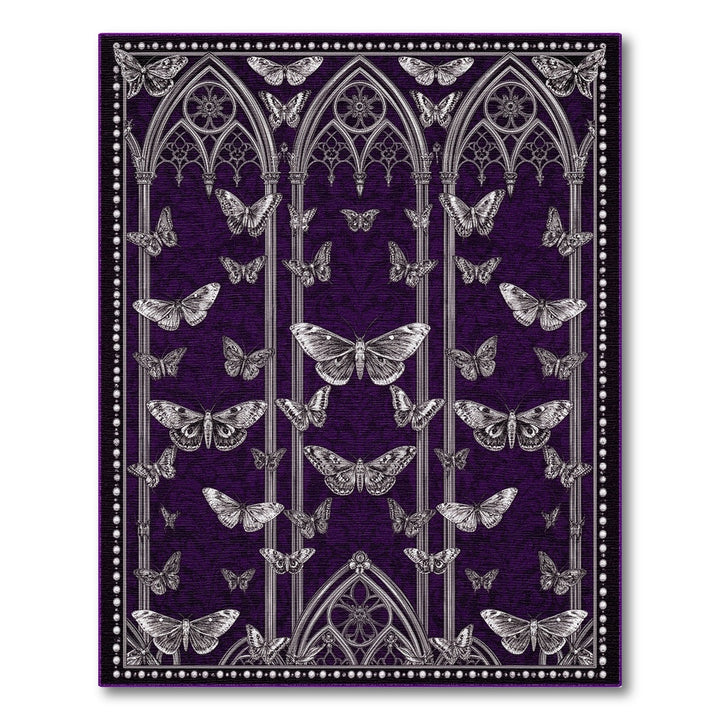 Purple Gothic Moth Area Rug