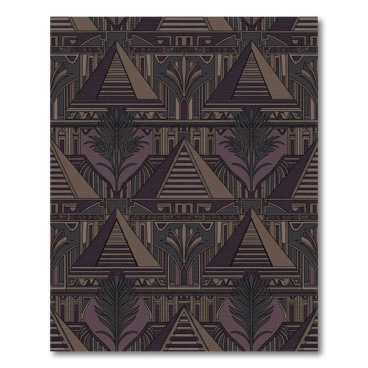Deep Purple Egyptian Pyramid Art Deco Rug