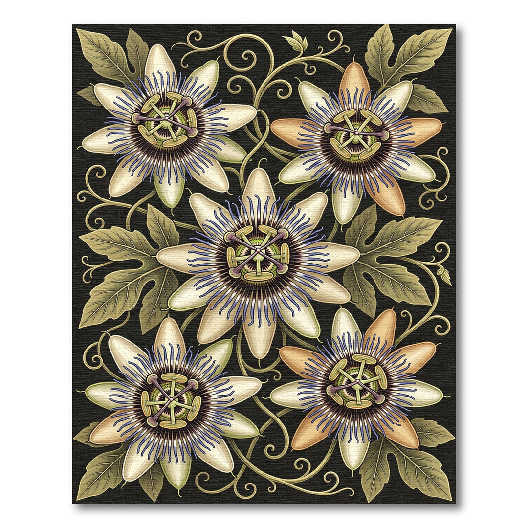 Art Nouveau Passion Flower Elegance Rug
