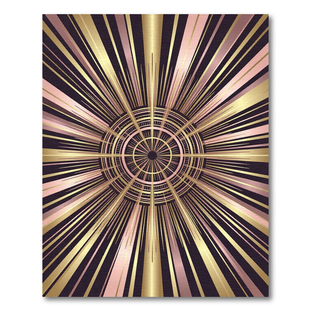 Radiant Sunburst Rose Gold Metallic Rug