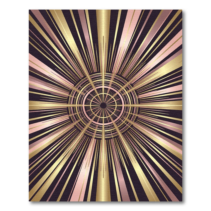 Radiant Sunburst Rose Gold Metallic Rug