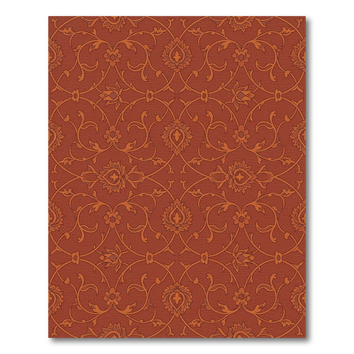 Terracotta Flourish Vine Floral Rug
