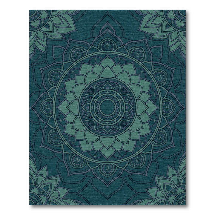 Deep Teal Mandala Bloom Radiance Rug