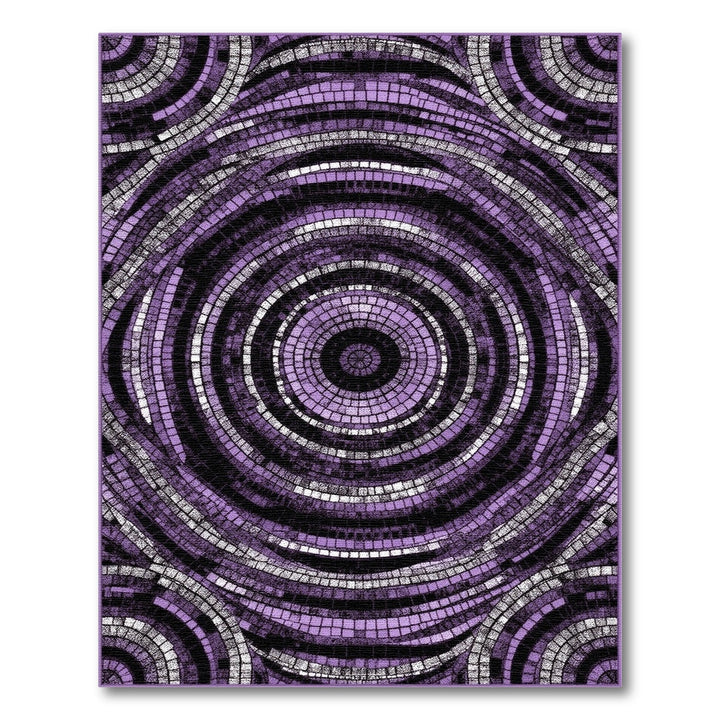 Purple Concentric Mosaic Area Rug