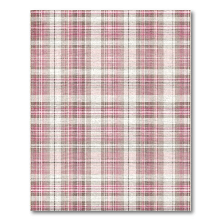 Pink Plaid Washable Geometric Modern Area Rug