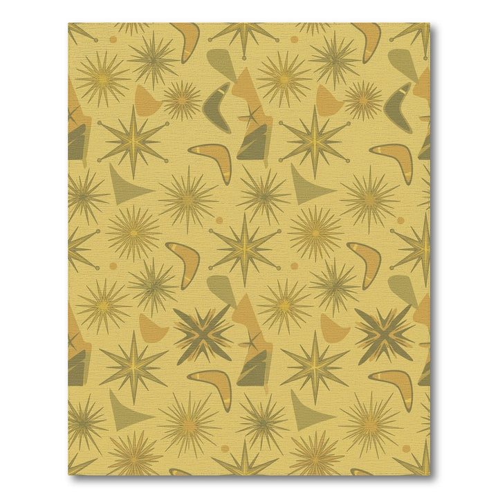 Retro Yellow Starburst Boomerang Rug