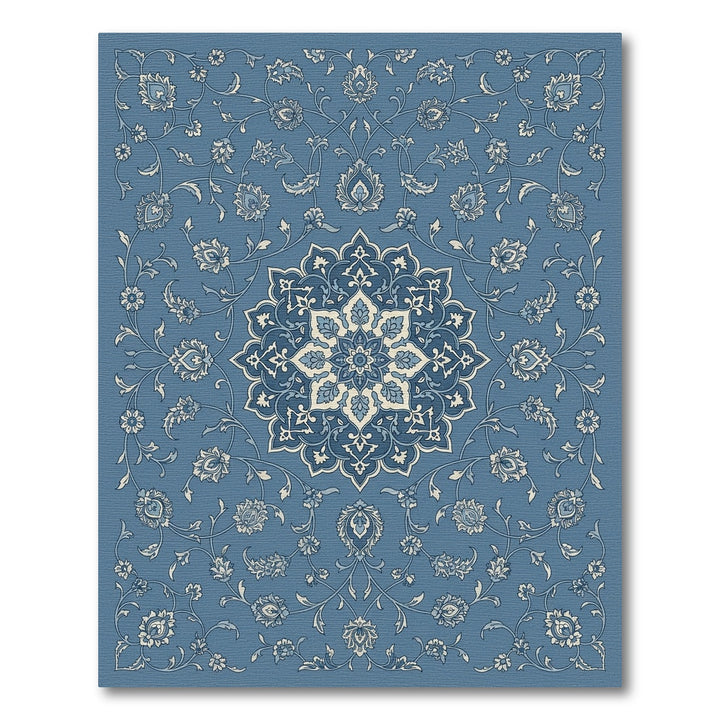 Classic Blue Floral Medallion Rug